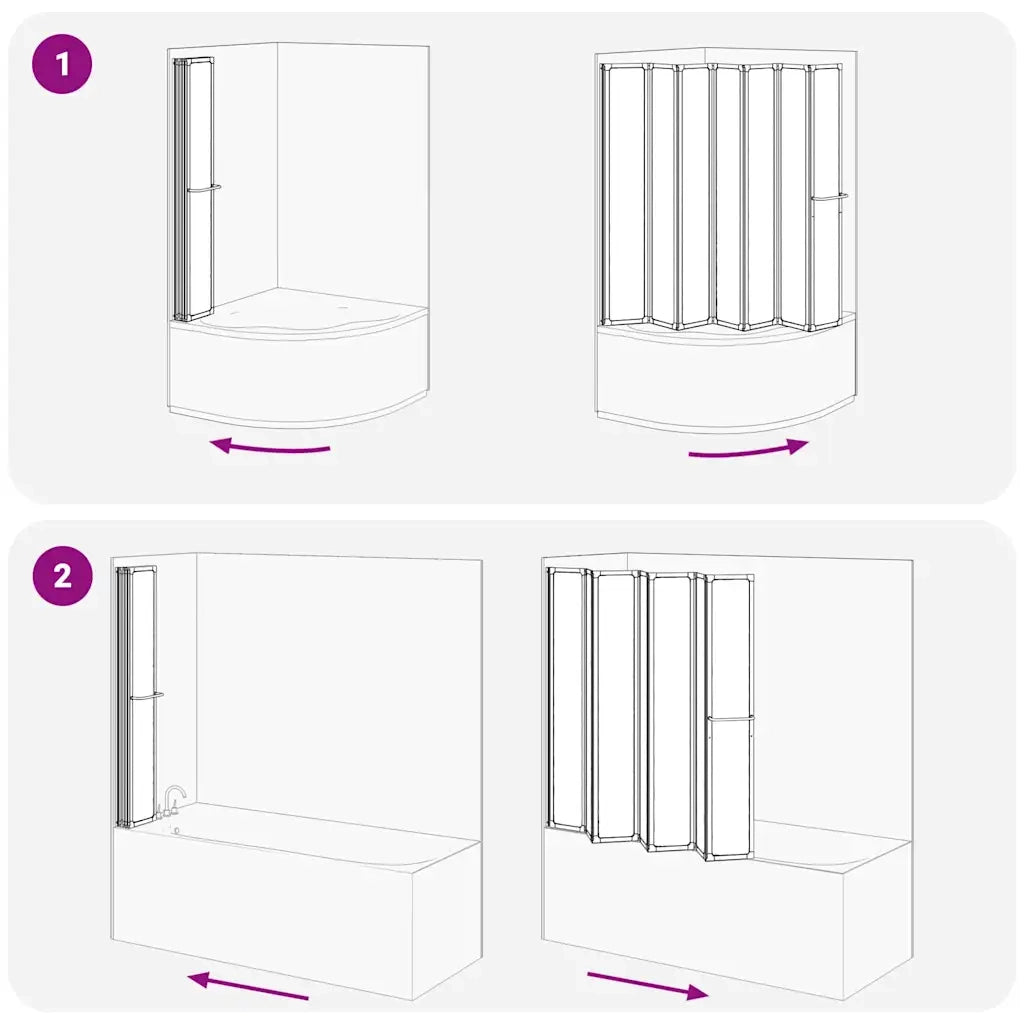 7 Pannelli pieghevoli con porta-asciugamano 140 x 168 cm doccia bagno 140786
