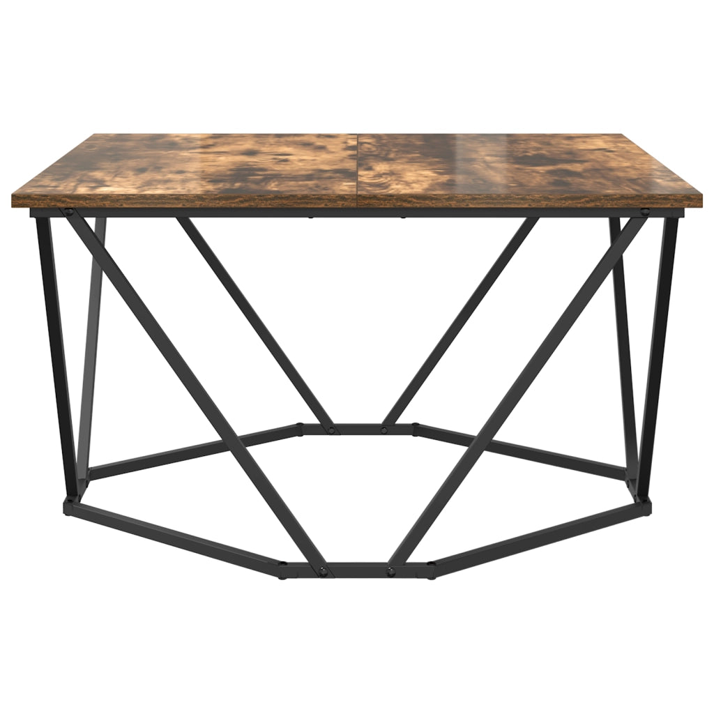Tavolino da caffÃ¨ in rovere affumicato 80x80x45 cm in legno ingegnerizzato