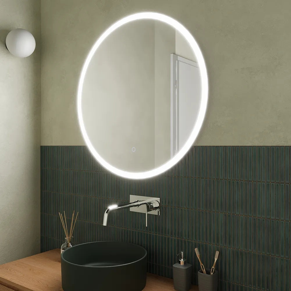 Specchio led Ø 90 cm touch screen luce calda/fredda | Beam
