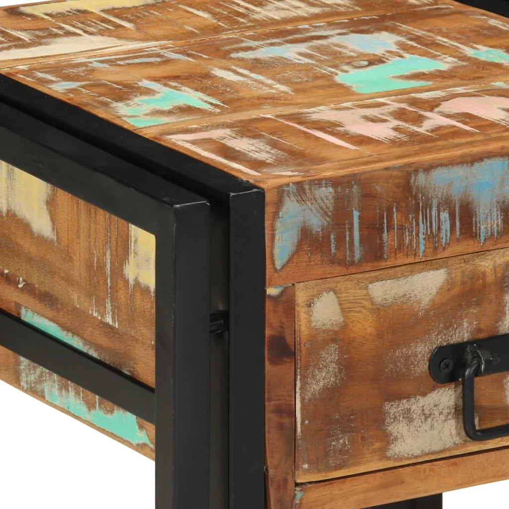 Tavolino-Tavolino da soggiorno-Tavolo 40 x 40 x 50 cm Legno massiccio recuperato e metallo