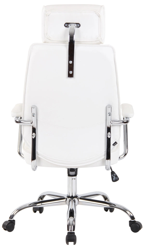 Sedia da ufficio Rako in vera pelle bianco