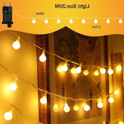 Fascia di illuminazione per esterno 20 m 150 led con presa per esterno e interno 8 modalità di illuminazione IP45 impermeabile ideale per Natale matrimoni feste giardino luce calda bianca