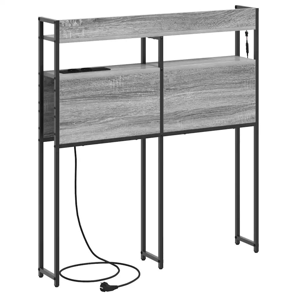 Testiera con lo scaffale-Testata contenitore Grigio sonoma 80 cm Legno multistrato