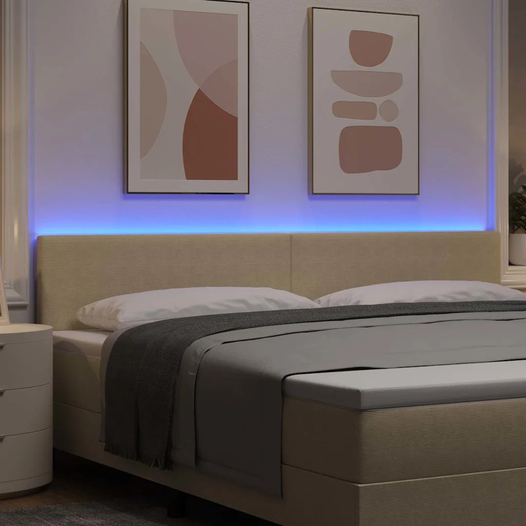Testiera | Testata LED con Testiera | Testata Grigio Verde 200 cm Tessuto in Cords