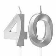 Candele numerate in argento, candele per torta di compleanno, candele di buon auspicio per torte di compleanno, decorazioni per torte per bambini, ragazzi, compleanni, matrimoni, aziende, anniversari, decorazioni per torte