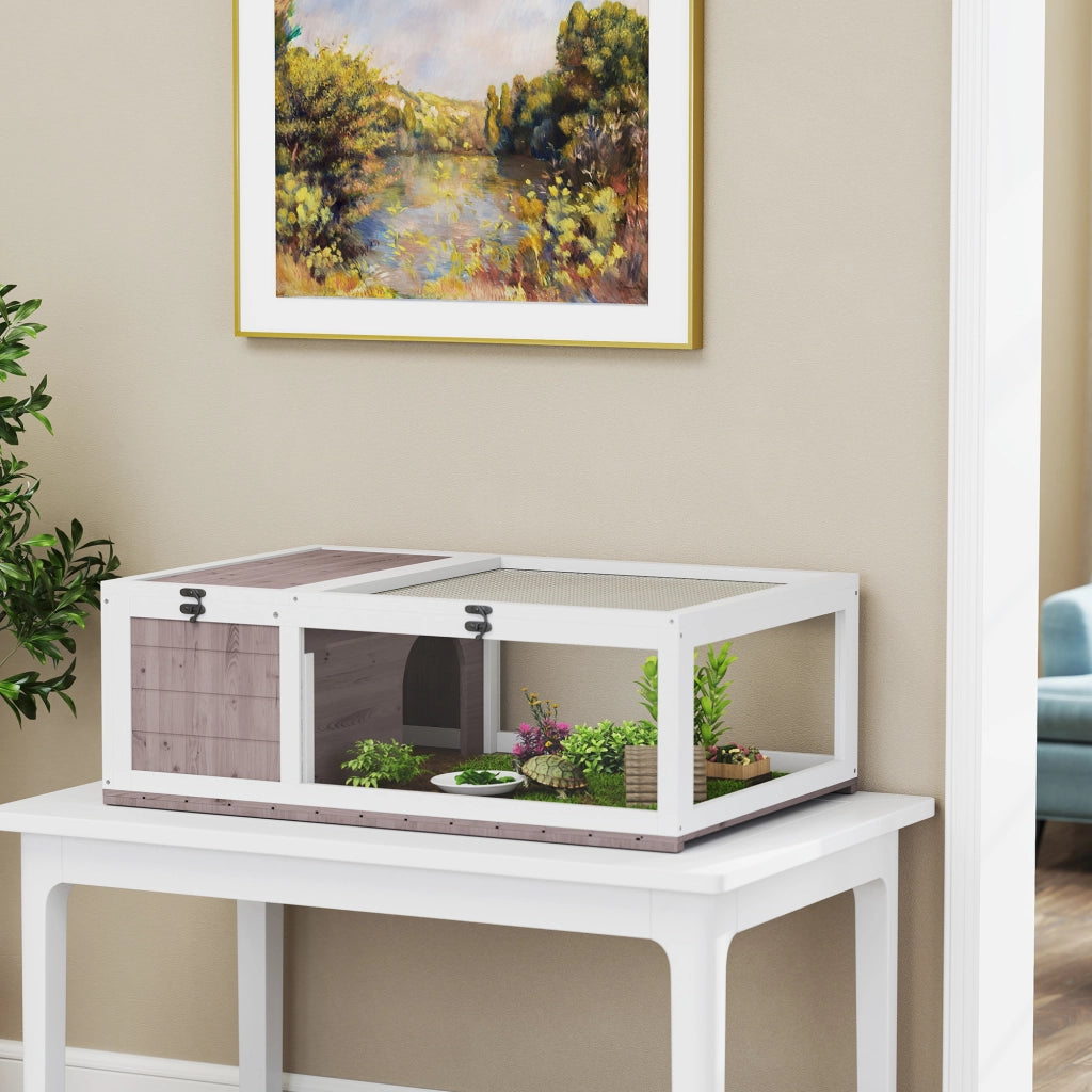 Casetta per Tartarughe in Legno ¨C zephmum ¨C 91x60.5x32 cm, Marrone
