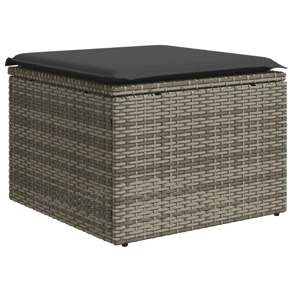 Set Divani da Giardino 13 pz con Cuscini Grigio in Polyrattan
