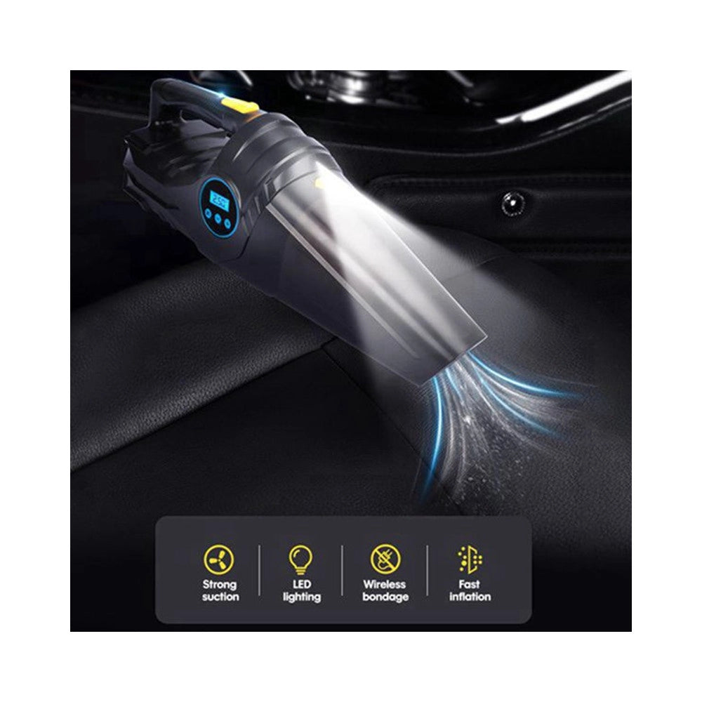 Trade Shop - Aspirapolvere Per Auto Con Compressore Aria 120w Ricaricabile Senza Fili 12v -