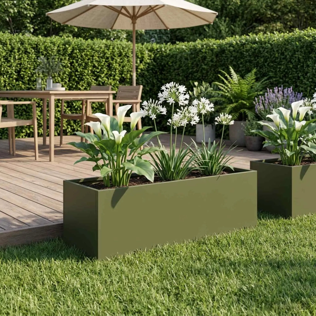 Vaso da giardino Verde Oliva 60 x 20 x 20 cm 8005154