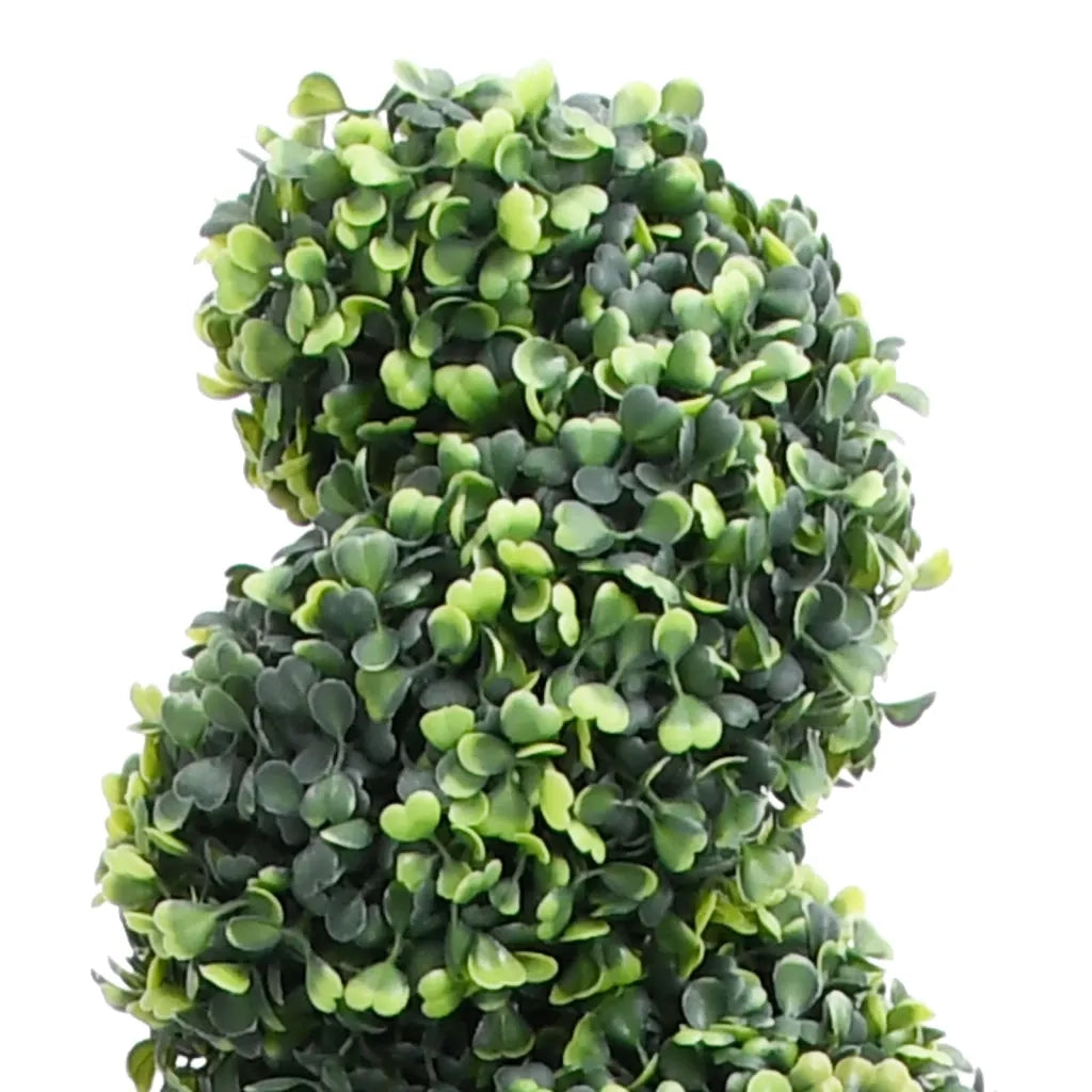 Pianta di Bosso Artificiale a Spirale con Vaso Verde 100 cm CFW4718554