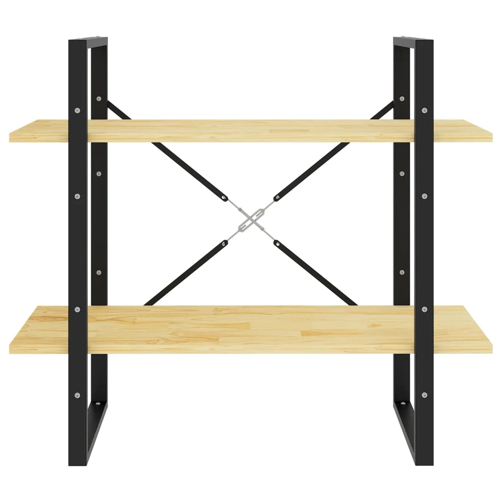 Libreria a 2 Ripiani 80x30x70 cm in Legno Massello di Pino 806452