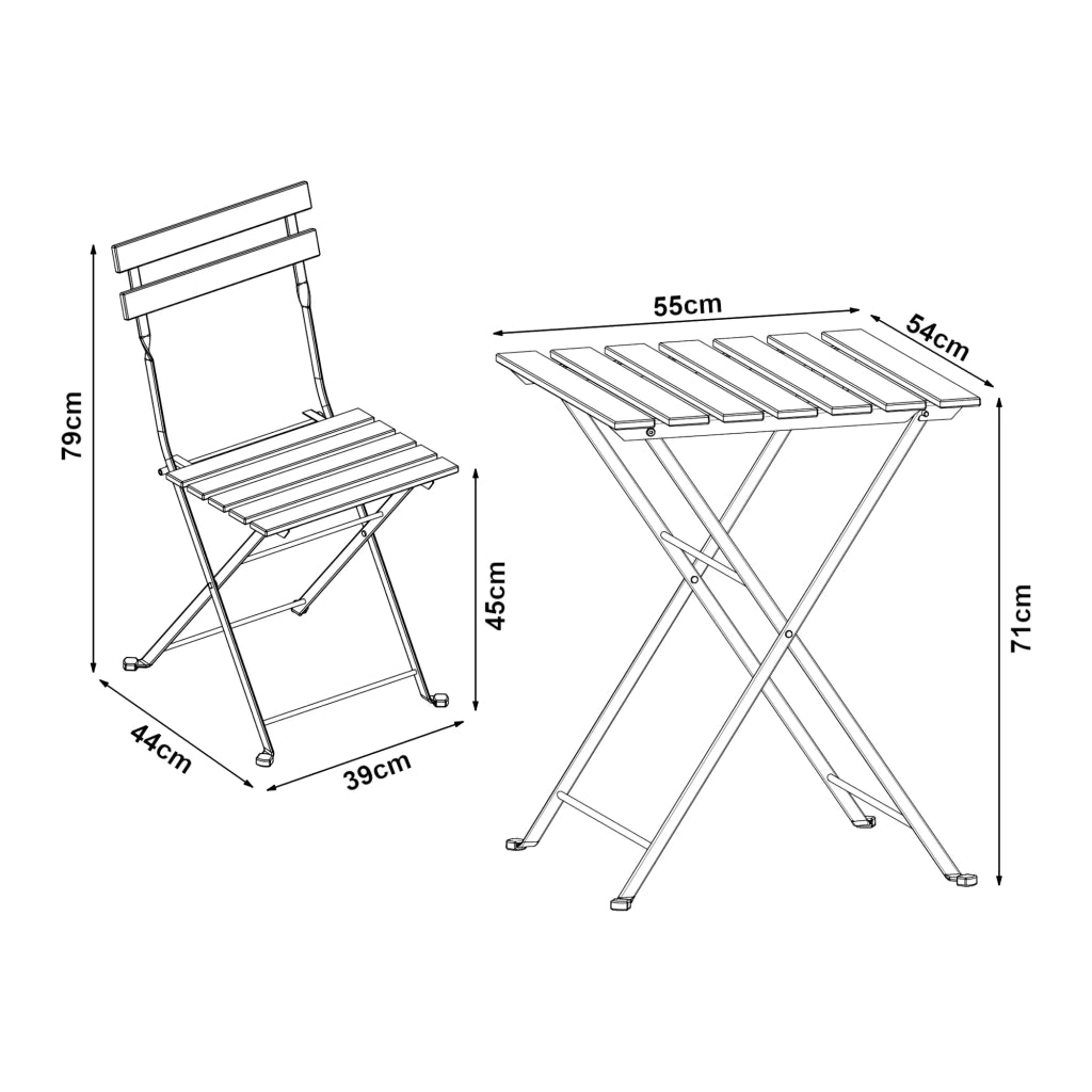 Set bistrot 3 pezzi acciaio e legno di acacia nero naturale 03_0010678