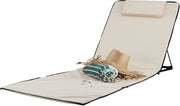 Mat di spiaggia XXL imbottito con cuscino - schienale regolabile - ripiegabile - beige