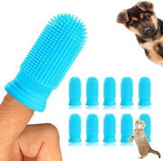 Set di pennelli per le unghie in silicone per cani e gatti - Kit di pulizia dentale 360° con scatola di conservazione - Strumento per la rimozione della placca dentale delicato per animali domestici