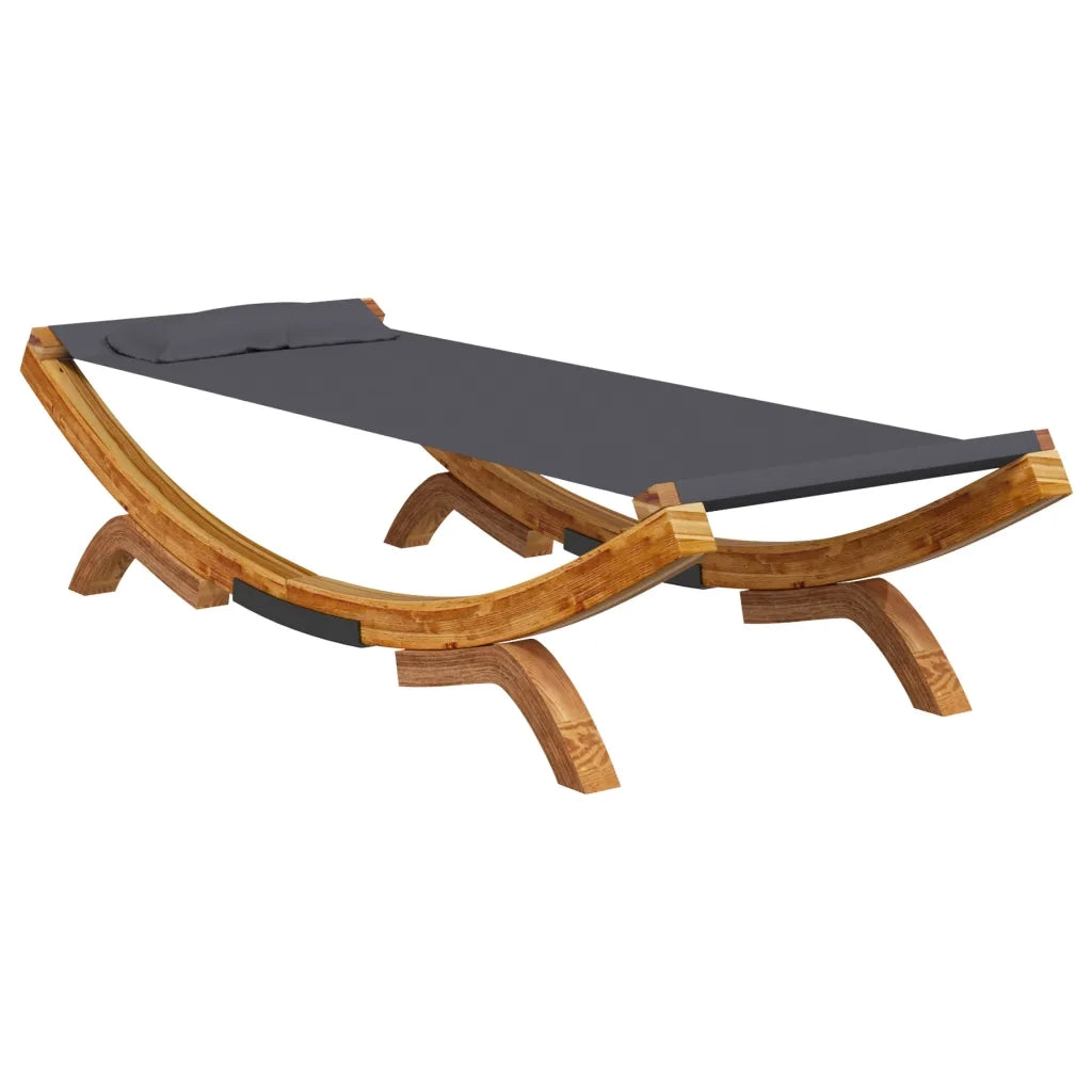 Lettino Prendisole 100x188,5x44 cm in Legno Curvato Antracite 313948