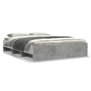 Letto matrimoniale | Letto per adulti | Giroletto Grigio Cemento 150x200 cm in Legno Multistrato