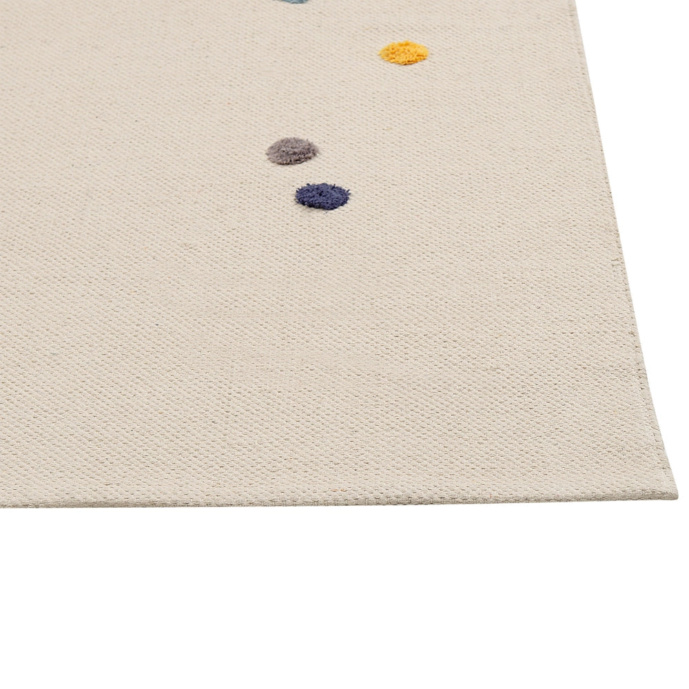 Tappeto per bambini in cotone con motivo animale 80 x 150 cm tessuto a mano multicolore cameretta giochi sul pavimento