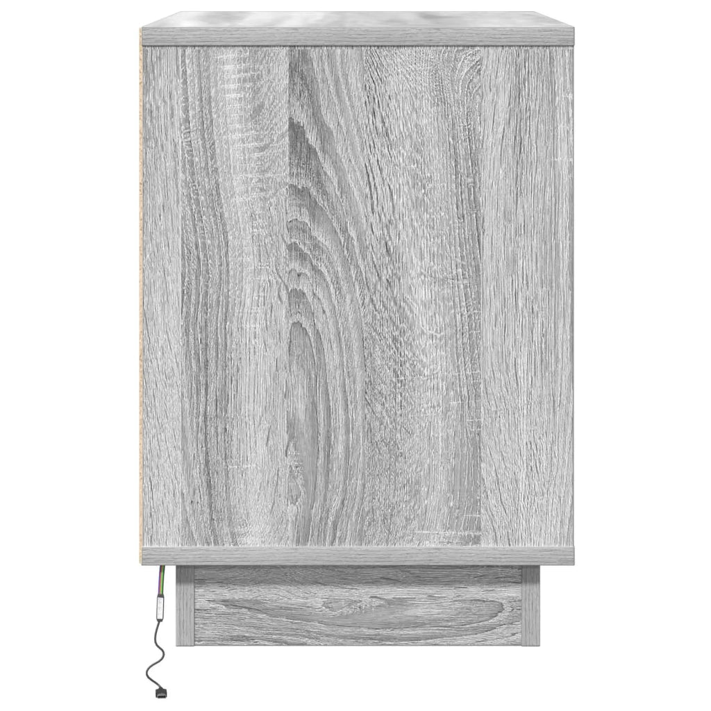 Set di 2 Comodini | Armadio da Notte | Mobiletto da notte con cassetto Grigio 50 x 34,5 x 50 cm.