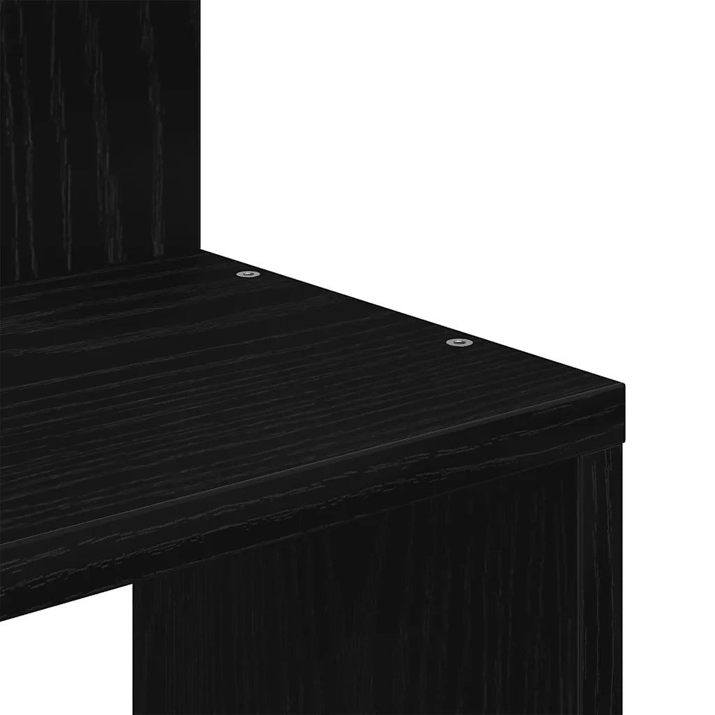 Scaffale Angolare Muro Nero 32x32x127,5 cm Legno Multistrato 860518