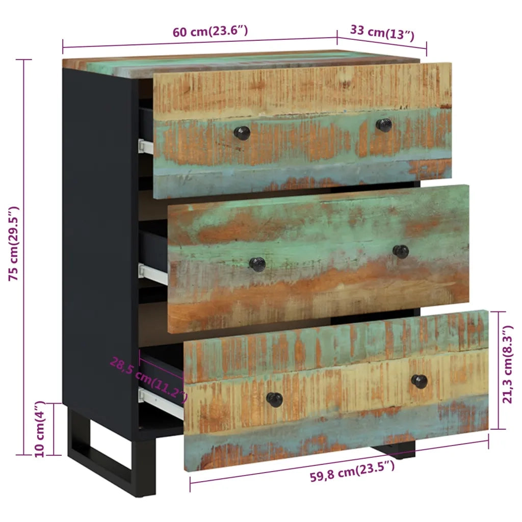 Credenza 60x33x75 in Legno Massello di Recupero