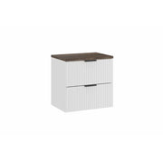 Set da bagno NOXERA 60 cm – Mobile sottolavabo sospeso bianco alpino effetto legno di abete con piano per lavabo