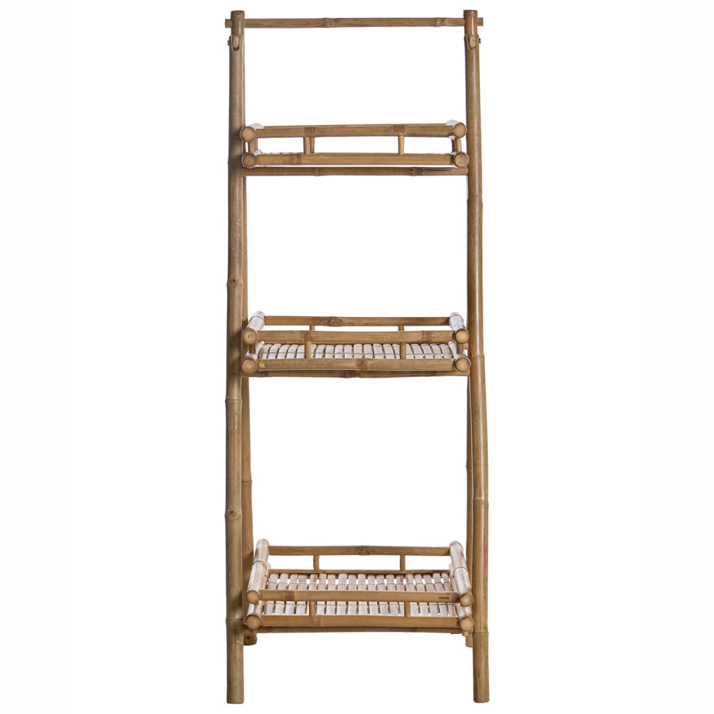 Scaffale in bambù naturale per bagno con 3 ripiani pieghevoli decorativo in stile scandinavo moderno