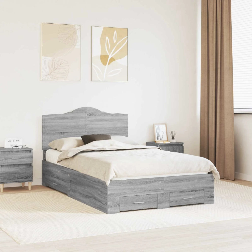 Struttura del letto con testiera Grigio Sonoma 120 x 200 cm 3413626