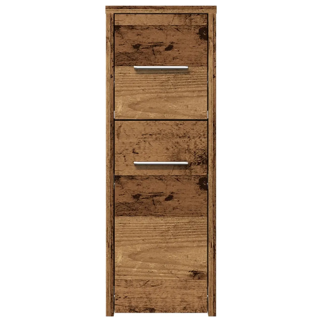 Armadietto da Bagno Stretto con Ruote Rovere Antico Truciolato
