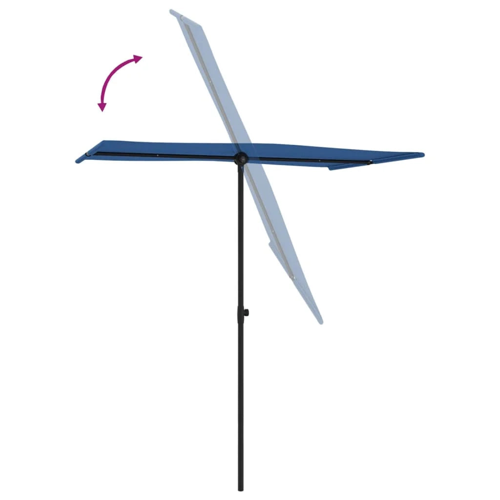 Ombrellone da esterno con palo in alluminio 180 x 130 cm azzurro 02_0008212