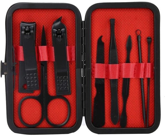 Kit di cura per unghie professionale - Set di 8 pezzi per pedicure - Kit di manicure per uomo/donna - Set di cura per unghie - Kit di cura completo - Incluso rasoio per unghie