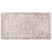 Tappeto in cotone rosa 80 x 150 cm con effetto invecchiato stile orientale camera da letto soggiorno