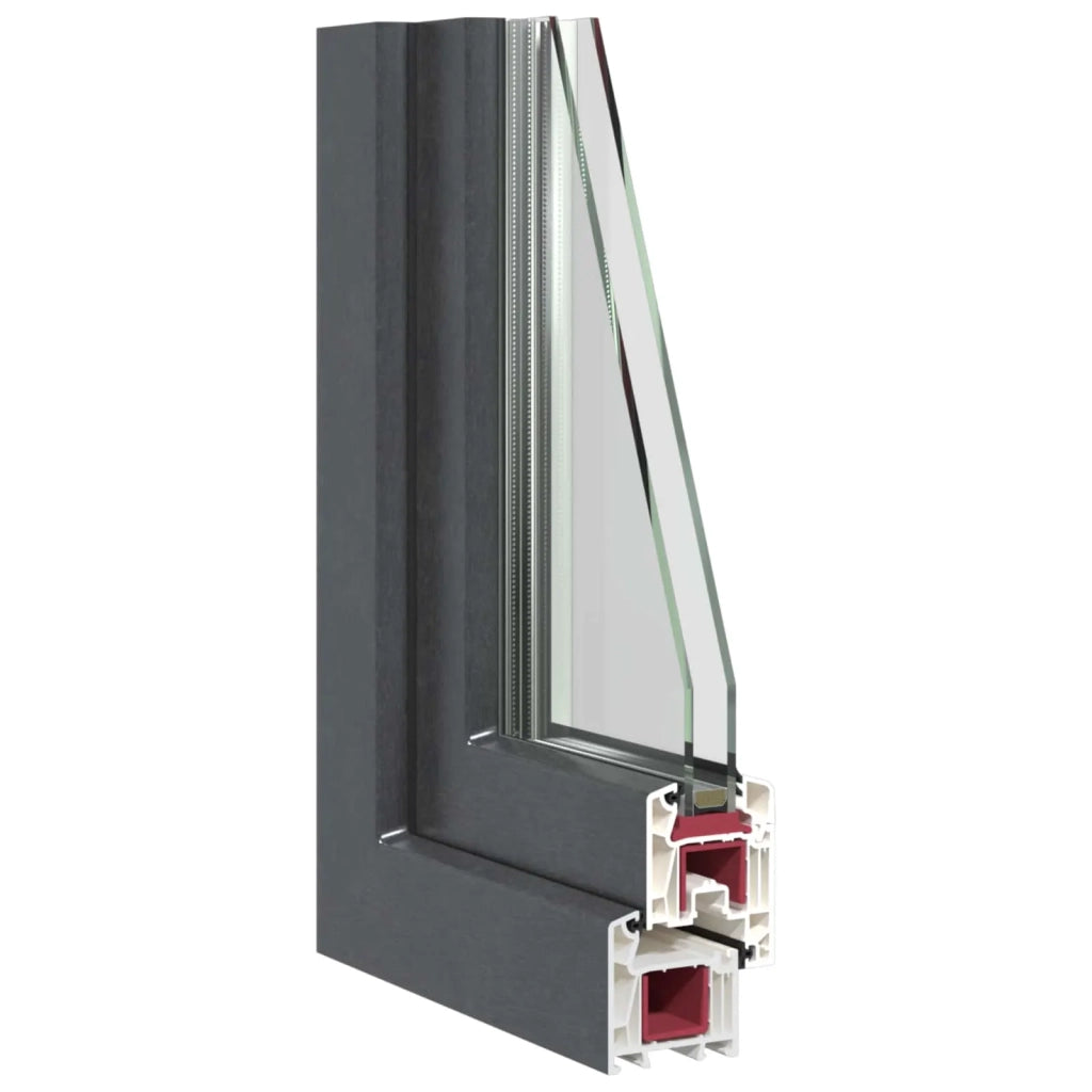 Finestra per Soffitta RISOR 60 x 60 cm PVC e Vetro Antracite CFW8163426