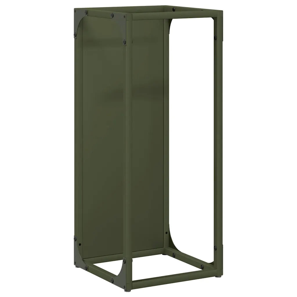 Rastrelliera per Legna da Ardere Verde Oliva 25x25x60 cm 864262