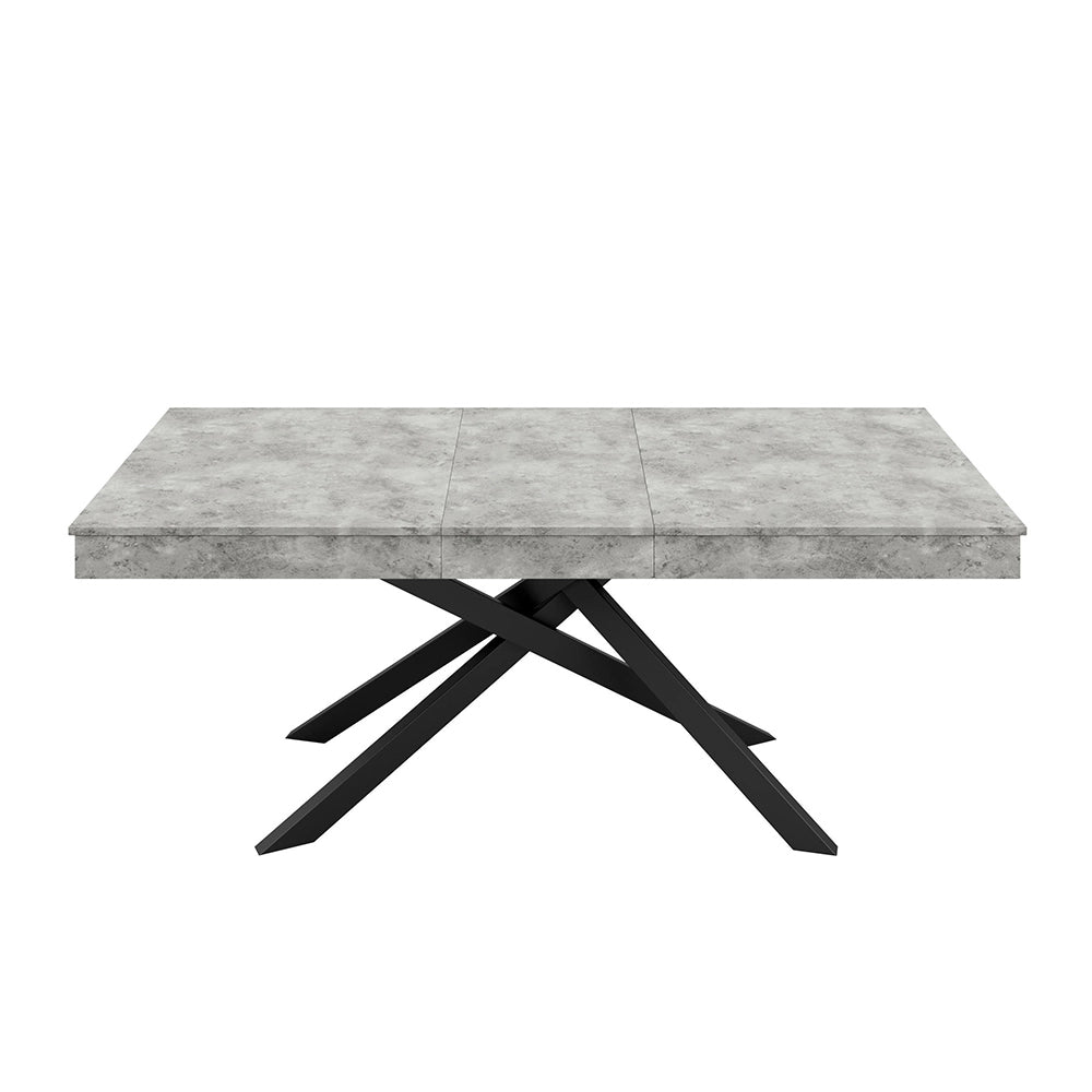 Tavolo Estensibile Xylo 140/180x80cm - Grigio e Piedi Metallici