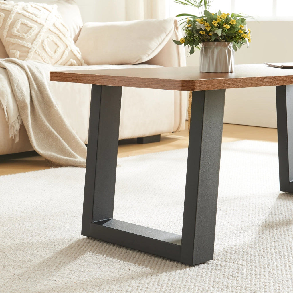 Set Lülsfeld di 2 Gambe Quadrate per Mobili 'Fai da Te' in Acciaio (AxL) 40 x 43 cm - Nero [en.casa]