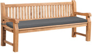Panchina da Giardino in Teak Jackson con Cuscino grigio scuro,186x48x8 cm