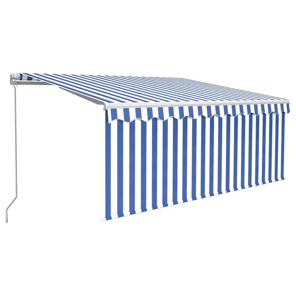 Tenda da Sole Retrattile Manuale con Parasole 3x2,5m Blu Bianca cod mxl 43761