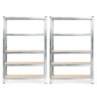 Set 2x scaffali a incastro per carichi pesanti 180x120x40cm Max 875kg l’uno Acciaio 5 ripiani