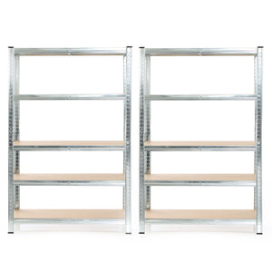 Set 2x scaffali a incastro per carichi pesanti 180x120x40cm Max 875kg l’uno Acciaio 5 ripiani
