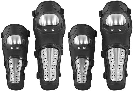 Protezioni per ginocchia motociclistica - 4 pezzi - Antiscivolo - Protezione motociclistica - Ginocchia/Braccio protezione - Materiale EVA/Ruggine resistente - Lunghezza 42 cm - Protezioni