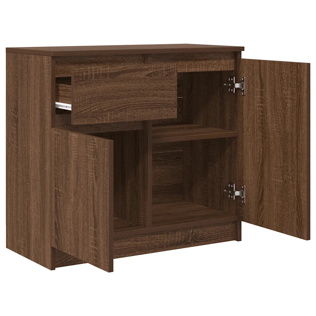 Credenza con Cassetto-Buffet-Armadio da cucina Rovere Marrone 71x35x65 cm in Truciolato 139319
