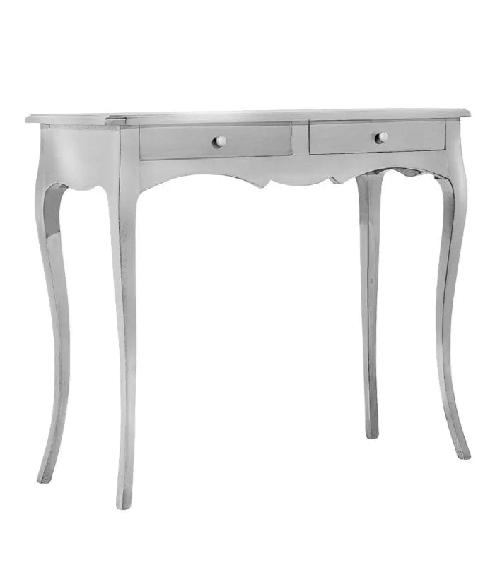 Consolle classica 2 cassetti legno foglia argento 96x41x80 (476) - Mobili 2G