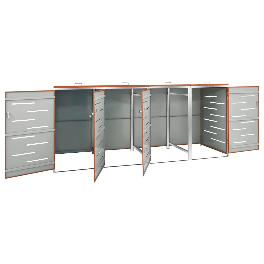 Copribidone per Spazzatura Singolo 69x77,5x112,5cm Acciaio Inox 149565