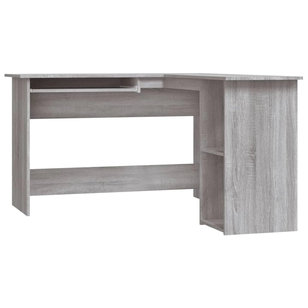 Scrivania angolare Sonoma postazione computer scrivania studio 120 x 140 x 75 cm legno ingegnerizzato grigio 02_0023694
