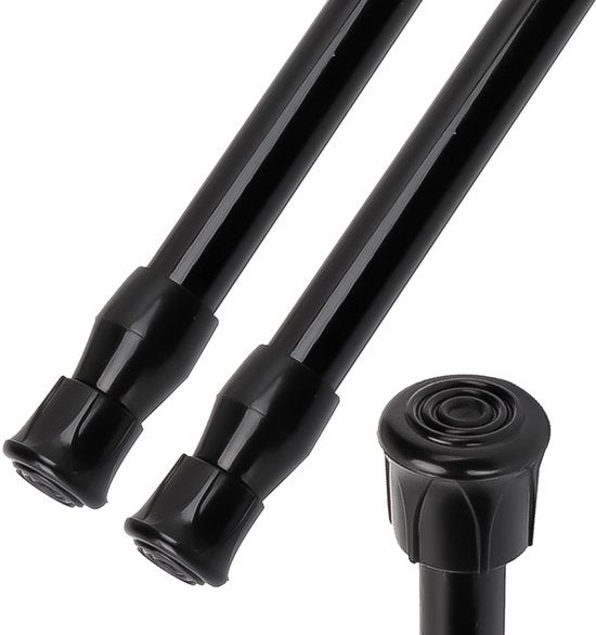 Maniglia per tenda in acciaio inossidabile con regolazione, nera, estensibile, senza perforazione, diametro 1,3 cm per tenda doccia