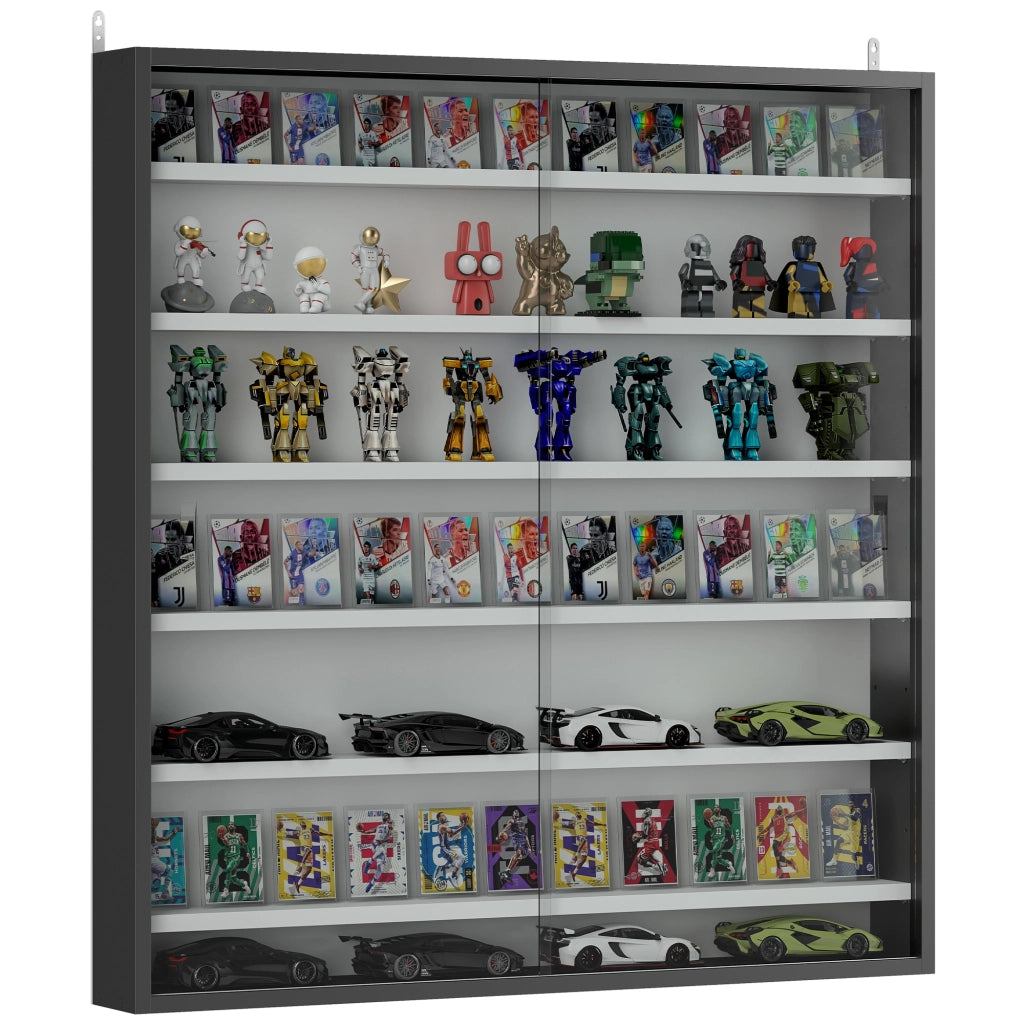 Libreria Vetrina con Ante a Vetro ¨C zephmum ¨C Nero 80x9.5x83 cm