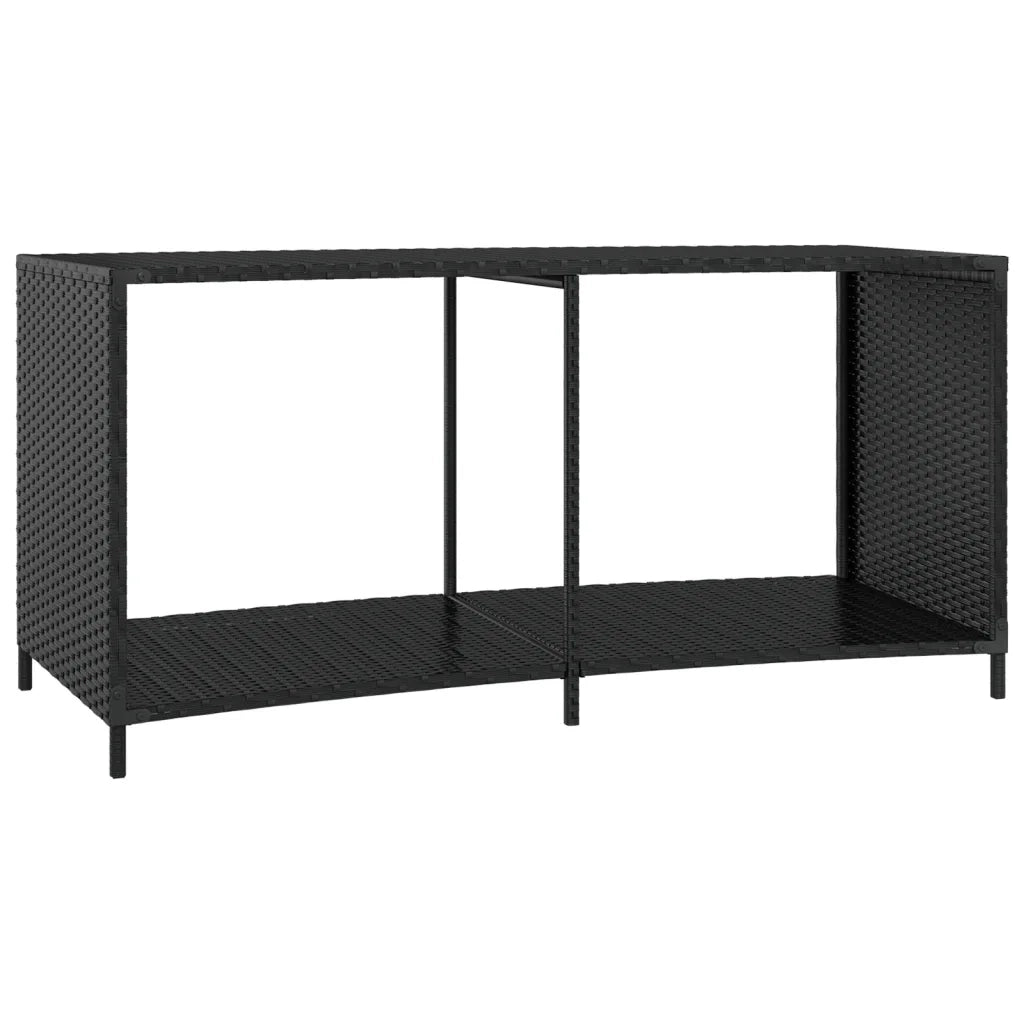 Scaffali Portaoggetti 2 pz in Polyrattan Nero 362264