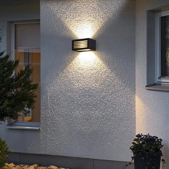 Lampada per esterno - Lampada da parete - Lampada da parete - E27 - Lampada da parete moderna - Alluminio fuso - Salita e scesa - Lampade - 40W - IP65 - Impermeabile all'acqua - Nero