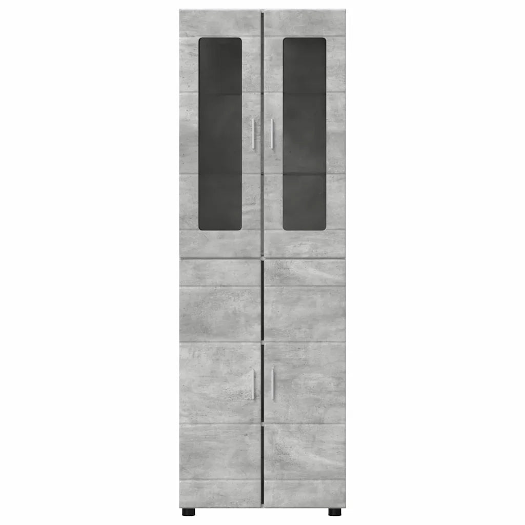 Credenza con lo scaffale FLORIN Grigio cemento 60 x 35 x 182 cm