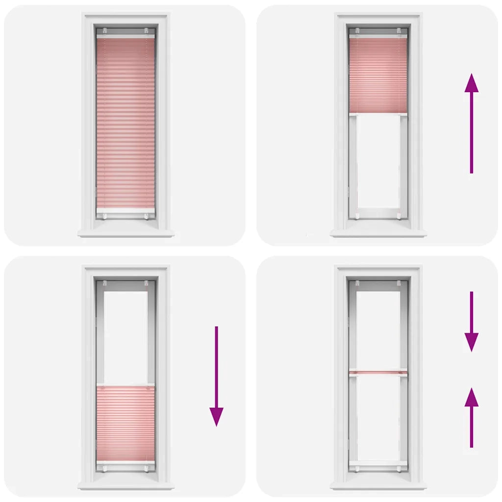 vidaXL Tenda Plissettata Rosa 50x150 cm Larghezza Tessuto 49,4 cm